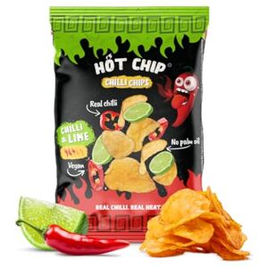 HOT CHIP Chips de pommes de terre chili & citron vert de la marque avec un contenu de 1 X 80 GR - Publicité HOT CHIP Chips de pommes de terre chili & citron vert de la marque avec un contenu de 1 X 80 GR - Publicité