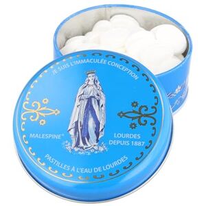 Palais du Rosaire Pastilles Menthe à l'eau de Lourdes 100g dans une boîte en métal Pastille menthe à l'eau de Lourdes Culte Chrétien en Eau - Publicité Palais du Rosaire Pastilles Menthe à l'eau de Lourdes 100g dans une boîte en métal Pastille menthe à l'eau de Lourdes Culte Chrétien en Eau - Publicité