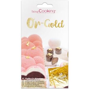 ScrapCooking SCRAP COOKING Carnet de 4 Feuilles d'Or 24 Carats Or Alimentaire Comestible E175 pour Pâtisserie & Desserts Marque Française - Publicité ScrapCooking SCRAP COOKING Carnet de 4 Feuilles d'Or 24 Carats Or Alimentaire Comestible E175 pour Pâtisserie & Desserts Marque Française - Publicité