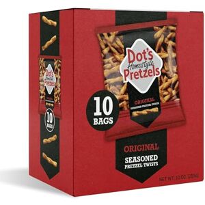 Dot's Homestyle Pretzels Dot's Pretzels Original Seasoned Bretzel Twists, collations saines pour enfants, sac d'épicerie de 28,3 g (lot de 10) - Publicité Dot's Homestyle Pretzels Dot's Pretzels Original Seasoned Bretzel Twists, collations saines pour enfants, sac d'épicerie de 28,3 g (lot de 10) - Publicité
