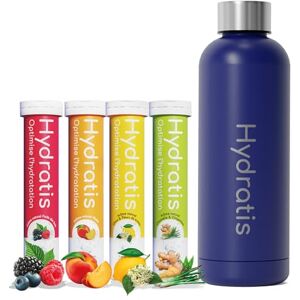 HYDRATIS Pastilles Hydratation Electrolytes Mix 4 Parfums + Gourde 500 ml Bleu Améliore l'Hydratation et Favorise l'Énergie Formule Isotonique Sport. Récupération (80 Pastilles) - Publicité HYDRATIS Pastilles Hydratation Electrolytes Mix 4 Parfums + Gourde 500 ml Bleu Améliore l'Hydratation et Favorise l'Énergie Formule Isotonique Sport. Récupération (80 Pastilles) - Publicité