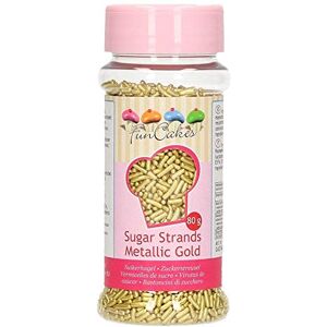 FunCakes Vermicelles En Sucre Metallic Or Sprinkles Merveilleux Goût Décoration De Gâteaux , Gold 100 G (Lot 1) - Publicité FunCakes Vermicelles En Sucre Metallic Or Sprinkles Merveilleux Goût Décoration De Gâteaux , Gold 100 G (Lot 1) - Publicité