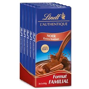 Lindt Lot de 5 Tablettes L'AUTHENTIQUE Chocolat Noir Extra Fondant, 5x100g - Publicité Lindt Lot de 5 Tablettes L'AUTHENTIQUE Chocolat Noir Extra Fondant, 5x100g - Publicité