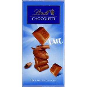 Lindt Chocoletti Tablette Chocolat Lait Praliné Noisettes La tablette de 100g - Publicité Lindt Chocoletti Tablette Chocolat Lait Praliné Noisettes La tablette de 100g - Publicité
