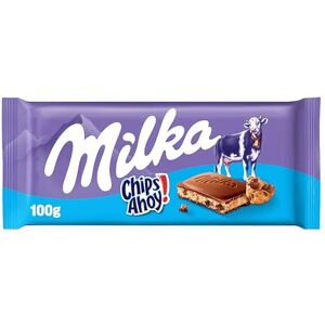Milka Chips Ahoy! Chocolat Ahoy chips! Poids total 100 grammes - Publicité Milka Chips Ahoy! Chocolat Ahoy chips! Poids total 100 grammes - Publicité