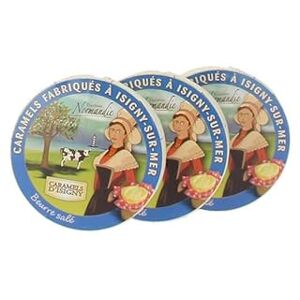 Normandie Caramels d'Isigny au Beurre Salé Lot de 3 Boîtes Camembert 150g Produits- - Publicité Normandie Caramels d'Isigny au Beurre Salé Lot de 3 Boîtes Camembert 150g Produits- - Publicité