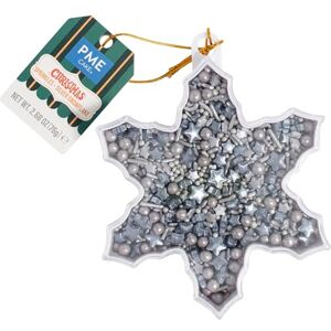 PME Cake Décorations de Noël Comestibles Flocons de Neige Argentés (76g) Décorations Festives pour Gâteaux, Cupcakes, Biscuits et Pâtisseries d’Hiver - Publicité PME Cake Décorations de Noël Comestibles Flocons de Neige Argentés (76g) Décorations Festives pour Gâteaux, Cupcakes, Biscuits et Pâtisseries d’Hiver - Publicité