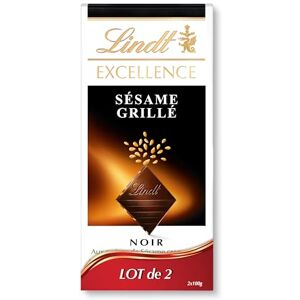 Lindt Lot de 2 Tablettes EXCELLENCE Noir Sésame Grillé Chocolat Noir, 2x100g - Publicité Lindt Lot de 2 Tablettes EXCELLENCE Noir Sésame Grillé Chocolat Noir, 2x100g - Publicité