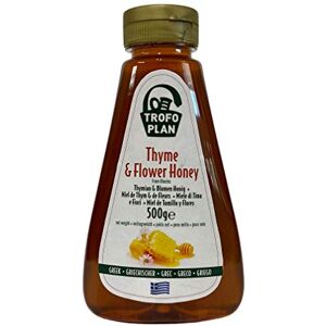 TrofoPlan Miel Grec de Thym & de Fleurs de Rhodes 500 g – Miel 100 % Pur Non Pasteurisé Arôme de Fines Herbes, Couleur Dorée Bouteille PET Souple Petit-Déjeuner & Pâtisserie - Publicité TrofoPlan Miel Grec de Thym & de Fleurs de Rhodes 500 g – Miel 100 % Pur Non Pasteurisé Arôme de Fines Herbes, Couleur Dorée Bouteille PET Souple Petit-Déjeuner & Pâtisserie - Publicité