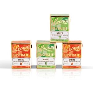 Pastiglie Leone Leone depuis 1857 Pastilles Leone Mojito et Spritz Bonbons Leone saveur Mojito et Spritz Sans Gluten et Végans 4 petites boîtes de 27g (4 x 27g) - Publicité Pastiglie Leone Leone depuis 1857 Pastilles Leone Mojito et Spritz Bonbons Leone saveur Mojito et Spritz Sans Gluten et Végans 4 petites boîtes de 27g (4 x 27g) - Publicité
