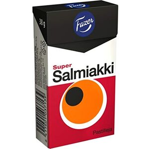 Fazer SuperSalmiakki pastilles Bonbons 4 Des boites of 38g - Publicité Fazer SuperSalmiakki pastilles Bonbons 4 Des boites of 38g - Publicité