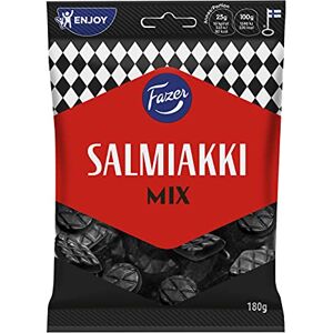 Fazer Salmiakki Mix Lot de 10 sachets de bonbons à réglisse finlandaise 180 g - Publicité Fazer Salmiakki Mix Lot de 10 sachets de bonbons à réglisse finlandaise 180 g - Publicité