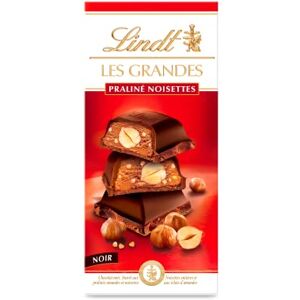 Lindt Tablette LES GRANDES Praliné Noisettes Chocolat Noir, 225g - Publicité Lindt Tablette LES GRANDES Praliné Noisettes Chocolat Noir, 225g - Publicité