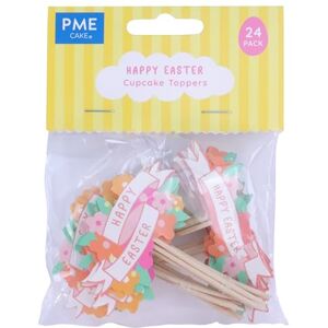PME Pâques Décorations de Cupcake Joyeuses Pâques, Set de 24 - Publicité PME Pâques Décorations de Cupcake Joyeuses Pâques, Set de 24 - Publicité