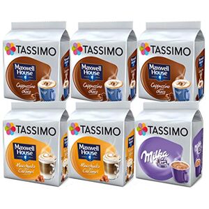 Tassimo Maxwell House Choco / Caramel / Milka Hot Chocolate dosettes de café souples, lot de 6 - Publicité Tassimo Maxwell House Choco / Caramel / Milka Hot Chocolate dosettes de café souples, lot de 6 - Publicité