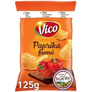 CHIPS CLASSIQUE SAVEUR PAPRIKA FUMÉ 125G, VICO, LOT DE 5 - Publicité CHIPS CLASSIQUE SAVEUR PAPRIKA FUMÉ 125G, VICO, LOT DE 5 - Publicité