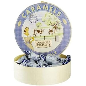 Caramels d'Isigny Caramels beurre salé Boite Camembert de 150g Produits-Normandie - Publicité Caramels d'Isigny Caramels beurre salé Boite Camembert de 150g Produits-Normandie - Publicité