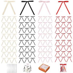 YinnFeen 100 Pièces Nœuds en Satin, Nœuds Prêts à L'emploi, Twist Tie Ruban avec Pastilles Adhésives pour DIY Gâteau Cadeau Emballage Fleurs Bouteilles Fêtes Décoration - Publicité YinnFeen 100 Pièces Nœuds en Satin, Nœuds Prêts à L'emploi, Twist Tie Ruban avec Pastilles Adhésives pour DIY Gâteau Cadeau Emballage Fleurs Bouteilles Fêtes Décoration - Publicité