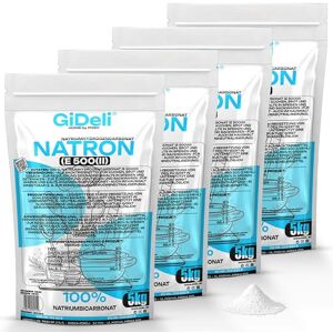 GiDeli Bicarbonate de Soude Qualité Alimentaire 4x5kg Poudre de bicarbonate de sodium sans additifs Idéal pour cuisiner, pâtisser, laver et nettoyer Utilisation polyvalente dans la maison - Publicité GiDeli Bicarbonate de Soude Qualité Alimentaire 4x5kg Poudre de bicarbonate de sodium sans additifs Idéal pour cuisiner, pâtisser, laver et nettoyer Utilisation polyvalente dans la maison - Publicité