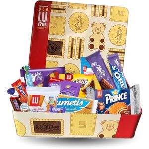 PRO DISTRI Boîte à biscuits LU garnie : Coffret gourmand avec 20 biscuits pocket & 30 Bonbons au Chocolat Edition collector en métal – Idéal cadeau, goûter, pause café, fête ou anniversaire - Publicité PRO DISTRI Boîte à biscuits LU garnie : Coffret gourmand avec 20 biscuits pocket & 30 Bonbons au Chocolat Edition collector en métal – Idéal cadeau, goûter, pause café, fête ou anniversaire - Publicité