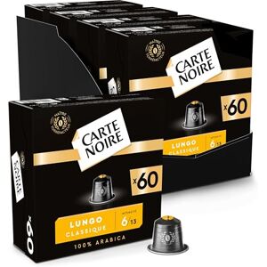 Carte Noire Capsules de Café Espresso Lungo N°6 Compatibles Nespresso® Café Arabica Lot de 4 x 60 Capsules Aluminium Fabriqué en France - Publicité Carte Noire Capsules de Café Espresso Lungo N°6 Compatibles Nespresso® Café Arabica Lot de 4 x 60 Capsules Aluminium Fabriqué en France - Publicité