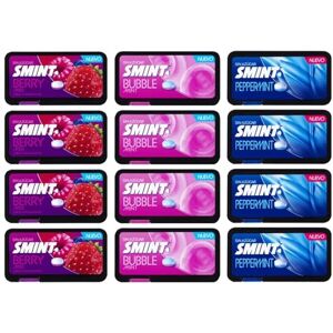 Smint Flat Mix – Bonbons sans sucre – Pastilles goût menthe poivrée, bubble mint et fruits rouges – Pack de 12 boîtes de 21 g – Frais, Gourmand et Sans Calories Ajoutées - Publicité Smint Flat Mix – Bonbons sans sucre – Pastilles goût menthe poivrée, bubble mint et fruits rouges – Pack de 12 boîtes de 21 g – Frais, Gourmand et Sans Calories Ajoutées - Publicité