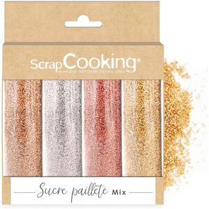 ScrapCooking Mix 4 Sucres Pailletés Or, Argent, Rose Doré & Rubis Paillettes Sucrées Dorées Argentées Poudre Alimentaire Comestible Décorations Brillantes pour Pâtisseries 4807 - Publicité ScrapCooking Mix 4 Sucres Pailletés Or, Argent, Rose Doré & Rubis Paillettes Sucrées Dorées Argentées Poudre Alimentaire Comestible Décorations Brillantes pour Pâtisseries 4807 - Publicité