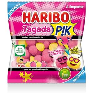 HARIBO Tagada PIK Lemonade Bonbons Piquants Goûts Tagada & Citron Piquants Sans Colorants Artificiels Sachets 10 x 100 g - Publicité HARIBO Tagada PIK Lemonade Bonbons Piquants Goûts Tagada & Citron Piquants Sans Colorants Artificiels Sachets 10 x 100 g - Publicité