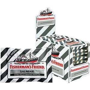 Fisherman's Friend salmiak sans sucre (Sachet de 12 x 25 g) - Publicité Fisherman's Friend salmiak sans sucre (Sachet de 12 x 25 g) - Publicité