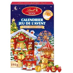Lindt Calendrier de l'Avent TEDDY Jeu de Société Assortiment de Chocolats au Lait et Blancs Idéal pour Noël, 191g - Publicité Lindt Calendrier de l'Avent TEDDY Jeu de Société Assortiment de Chocolats au Lait et Blancs Idéal pour Noël, 191g - Publicité