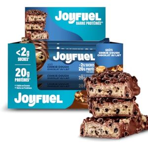 JOYFUEL Barre Protéinée Goûts Chocolat au Lait & Cookie Dough <2g de sucre 20g de protéines Boîte de 12 barres X 55g - Publicité JOYFUEL Barre Protéinée Goûts Chocolat au Lait & Cookie Dough <2g de sucre 20g de protéines Boîte de 12 barres X 55g - Publicité
