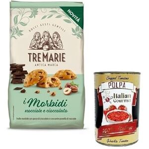 Italian Gourmet E.R. Tre Marie Biscotti i Morbidi Nocciole e Cioccolato, biscuits avec gouttes de chocolat et noisettes croquantes 300 g + Italian Gourmet Polpa di Pomodoro boîte de 400 g - Publicité Italian Gourmet E.R. Tre Marie Biscotti i Morbidi Nocciole e Cioccolato, biscuits avec gouttes de chocolat et noisettes croquantes 300 g + Italian Gourmet Polpa di Pomodoro boîte de 400 g - Publicité