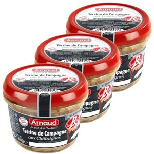 Arnaud Lot 3x Terrine de campagne aux châtaignes Label Rouge Bocal 180g - Publicité Arnaud Lot 3x Terrine de campagne aux châtaignes Label Rouge Bocal 180g - Publicité