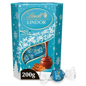 Lindt Cornet LINDOR Chocolat au Lait et Caramel Pointe de Sel Cœur fondant Idéal pour Noël, 200g - Publicité Lindt Cornet LINDOR Chocolat au Lait et Caramel Pointe de Sel Cœur fondant Idéal pour Noël, 200g - Publicité