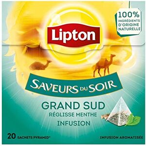 Lipton Saveurs Du Soir Infusion Grand Sud Réglisse Menthe 20 Sachets Pyramide Lot De 4 Livraison Rapide En France Prix Par Lot - Publicité Lipton Saveurs Du Soir Infusion Grand Sud Réglisse Menthe 20 Sachets Pyramide Lot De 4 Livraison Rapide En France Prix Par Lot - Publicité