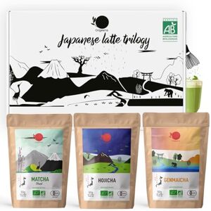 Origeens Coffret Thé Matcha Latte Bio Poudre de : Matcha, Hojicha, Genmaicha Bio, 3 * 50g - Publicité Origeens Coffret Thé Matcha Latte Bio Poudre de : Matcha, Hojicha, Genmaicha Bio, 3 * 50g - Publicité