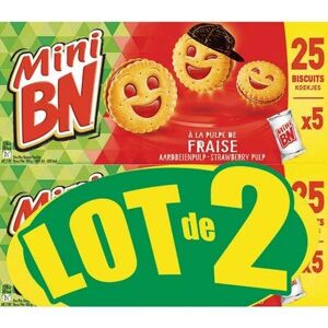 BN Mini biscuits à la fraise Le lot de 2 paquets de 175g - Publicité BN Mini biscuits à la fraise Le lot de 2 paquets de 175g - Publicité