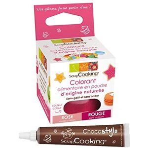 Colorants Naturels Rouge et Rose Scrapcooking avec Stylo Chocolat - Publicité Colorants Naturels Rouge et Rose Scrapcooking avec Stylo Chocolat - Publicité