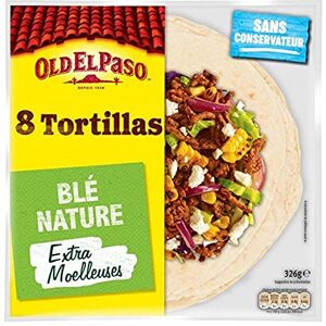 Old El Paso 8 Tortillas Blé Nature Extra Moelleuses 326g (lot de 4 - Publicité Old El Paso 8 Tortillas Blé Nature Extra Moelleuses 326g (lot de 4 - Publicité