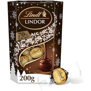 Lindt Cornet LINDOR Chocolat Noir 70% Cœur fondant Idéal pour Noël, 200g - Publicité Lindt Cornet LINDOR Chocolat Noir 70% Cœur fondant Idéal pour Noël, 200g - Publicité