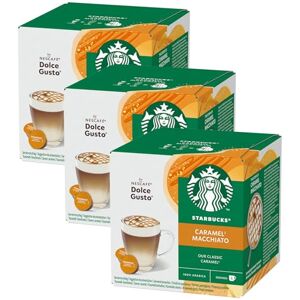 STARBUCKS Nescafé Dolce Gusto Caramel Macchiato Lot de 3 boîtes de 12 Capsules de café à Latte Macchiato Caramel - Publicité STARBUCKS Nescafé Dolce Gusto Caramel Macchiato Lot de 3 boîtes de 12 Capsules de café à Latte Macchiato Caramel - Publicité