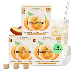 waterdrop MICRODRINK waterdrop® Thé Glacé Pêche, 36 cubes d'Ice Tea Sans Sucre, Saveur Thé Noir + Pêche, Pastilles d'eau aromatisées pour boissons, Extraits naturels de fruits et de plantes, Enrichi en vitamines - Publicité waterdrop MICRODRINK waterdrop® Thé Glacé Pêche, 36 cubes d'Ice Tea Sans Sucre, Saveur Thé Noir + Pêche, Pastilles d'eau aromatisées pour boissons, Extraits naturels de fruits et de plantes, Enrichi en vitamines - Publicité