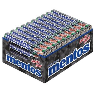 MENTOS Boîte de 40 Rouleaux Réglisse Bonbons à la Réglisse, Tendres et Croquants Goût Intense Idéal pour Anniversaires 40 Rouleaux à Emmener partout et à Partager - Publicité MENTOS Boîte de 40 Rouleaux Réglisse Bonbons à la Réglisse, Tendres et Croquants Goût Intense Idéal pour Anniversaires 40 Rouleaux à Emmener partout et à Partager - Publicité
