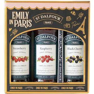 St. Dalfour Coffret Confiture – Édition Emily in Paris – 100% fruits, sans sucre ajouté, sans gluten – 3x284g (Fraise/Framboise/Cerise Noire) avec cuillère (Fraise, Framboise, Cerise Noire) - Publicité St. Dalfour Coffret Confiture – Édition Emily in Paris – 100% fruits, sans sucre ajouté, sans gluten – 3x284g (Fraise/Framboise/Cerise Noire) avec cuillère (Fraise, Framboise, Cerise Noire) - Publicité