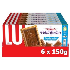 LU PETIT ECOLIER 6 Boîtes de Biscuits Petit Ecolier au Chocolat au Lait Pack Familial Lot de Biscuits au Chocolat Idéal pour le Goûter Fabriqué en France Lot de 6x150g - Publicité LU PETIT ECOLIER 6 Boîtes de Biscuits Petit Ecolier au Chocolat au Lait Pack Familial Lot de Biscuits au Chocolat Idéal pour le Goûter Fabriqué en France Lot de 6x150g - Publicité