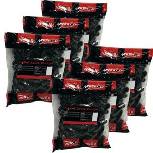 Cloetta Venco Holland Lot de 6 boîtes de réglisse « Dubbelzoute Rondjes » de 1 kg (double salé) - Publicité Cloetta Venco Holland Lot de 6 boîtes de réglisse « Dubbelzoute Rondjes » de 1 kg (double salé) - Publicité