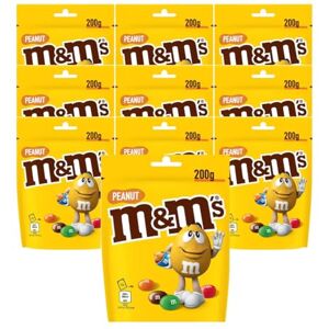 M&M's PEANUT Bonbons Chocolat au Lait & Cacahuètes Sachet de 200g, Lot de 10x200g, 2kg - Publicité M&M's PEANUT Bonbons Chocolat au Lait & Cacahuètes Sachet de 200g, Lot de 10x200g, 2kg - Publicité