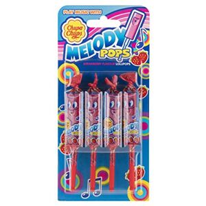 Chupa Chups Caramel Saveur fraise avec laquelle vous pouvez créer votre propre mélodie Paquet de 4 x 15 g Total : 60 g - Publicité Chupa Chups Caramel Saveur fraise avec laquelle vous pouvez créer votre propre mélodie Paquet de 4 x 15 g Total : 60 g - Publicité