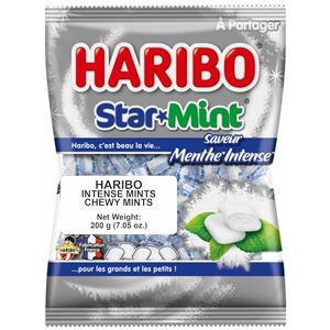 HARIBO Bonbons Star Mint à la menthe intense Le sachet de 200g - Publicité HARIBO Bonbons Star Mint à la menthe intense Le sachet de 200g - Publicité