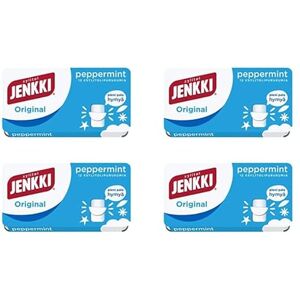 Cloetta Jenkki Xylitol Original Peppermint Chewing-gum 4 Des boites of 18g - Publicité Cloetta Jenkki Xylitol Original Peppermint Chewing-gum 4 Des boites of 18g - Publicité